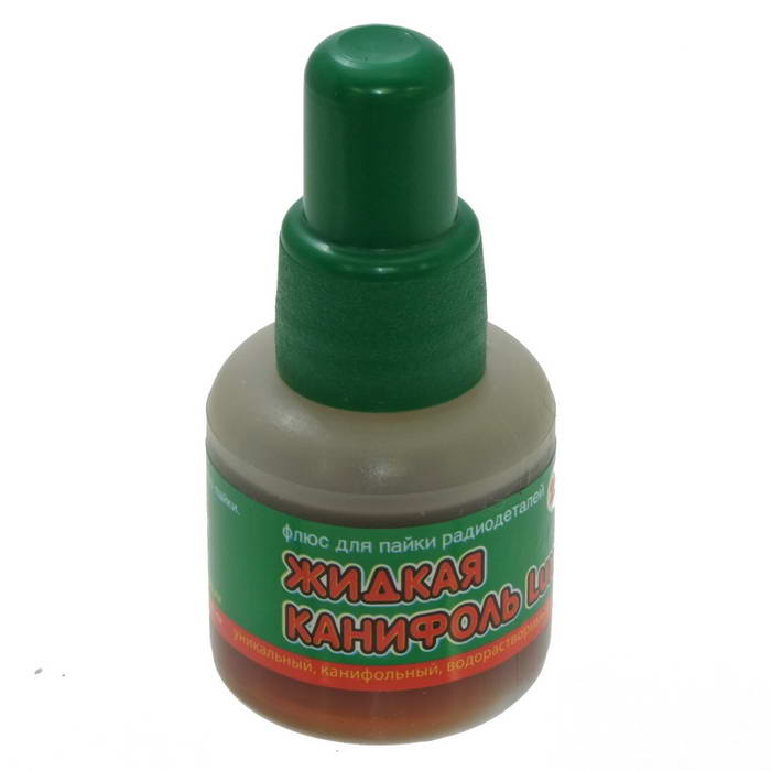 Флюс для пайки Жидкая канифоль Lux , 25 мл, пластмассовый флакон с крышкой и   дозатором