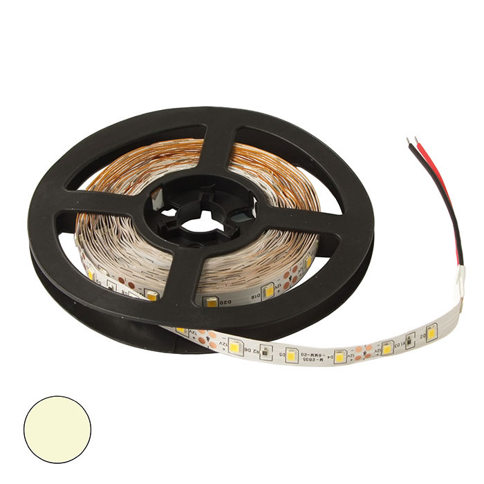Светодиодная лента RUICHI, 2835, 300 LED, IP33, 12 В, цвет белый тёплый, катушка 5 м (цены указаны за 1 м)