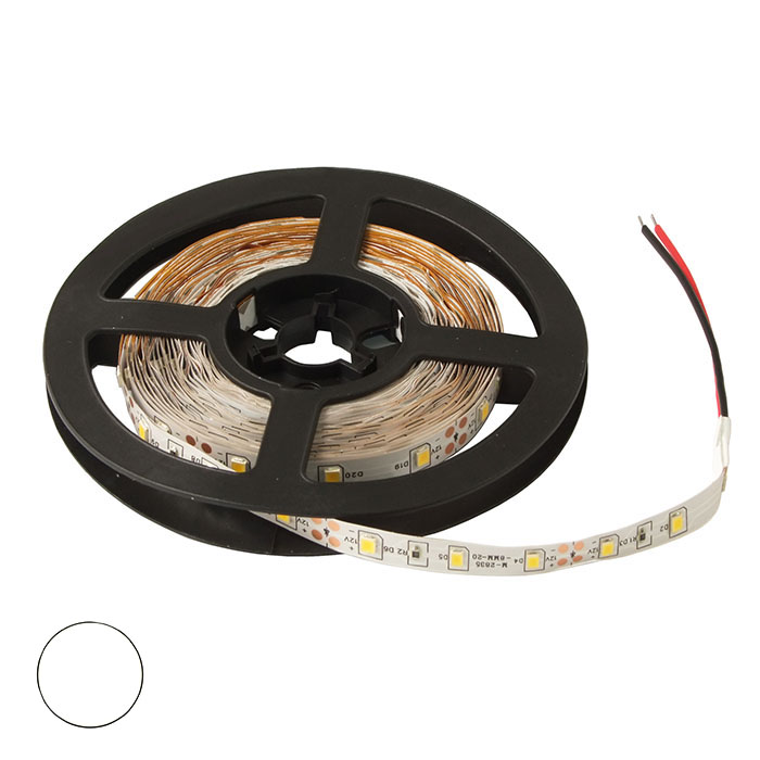 Светодиодная лента RUICHI, 2835, 300 LED, IP33, 12 В, цвет белый, катушка 5 м (цены указаны за  1 м)