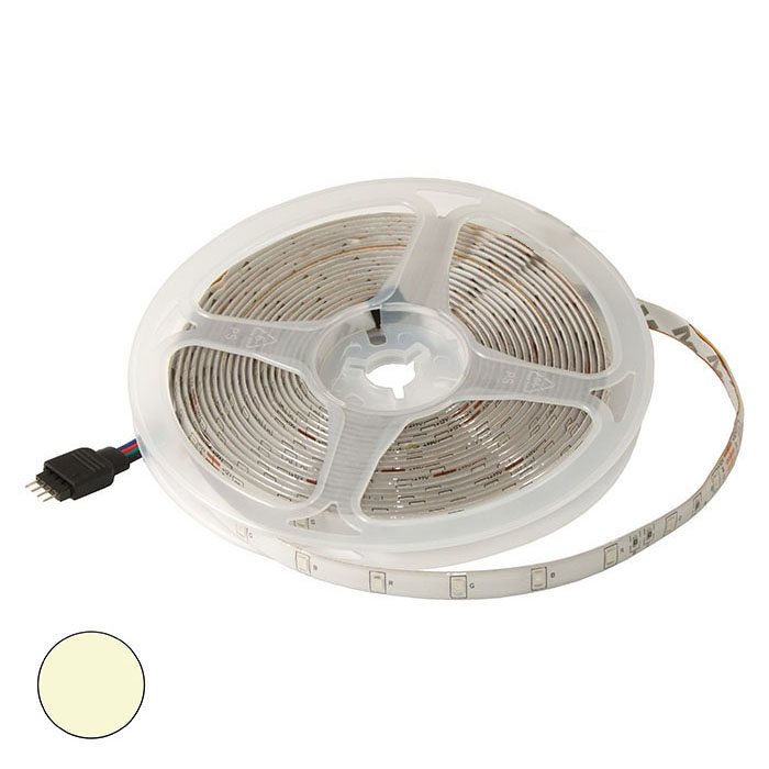 Светодиодная лента RUICHI, 2835, 300 LED, IP65, 12 В, цвет белый тёплый, катушка 5 м (цены указаны за 1 м)