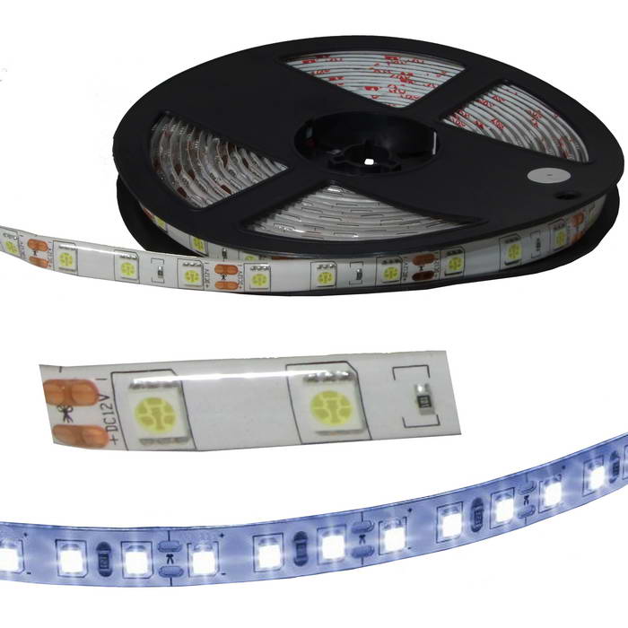 Светодиодная лента RUICHI, 5050, 300 LED, IP65, 12 В, цвет белый, катушка 5 м (цены указаны за   1 м)
