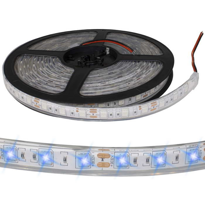 Светодиодная лента RUICHI, 5050, 300 LED, IP68, 12 В, цвет синий, катушка 5 м (цены указаны за 1 м)