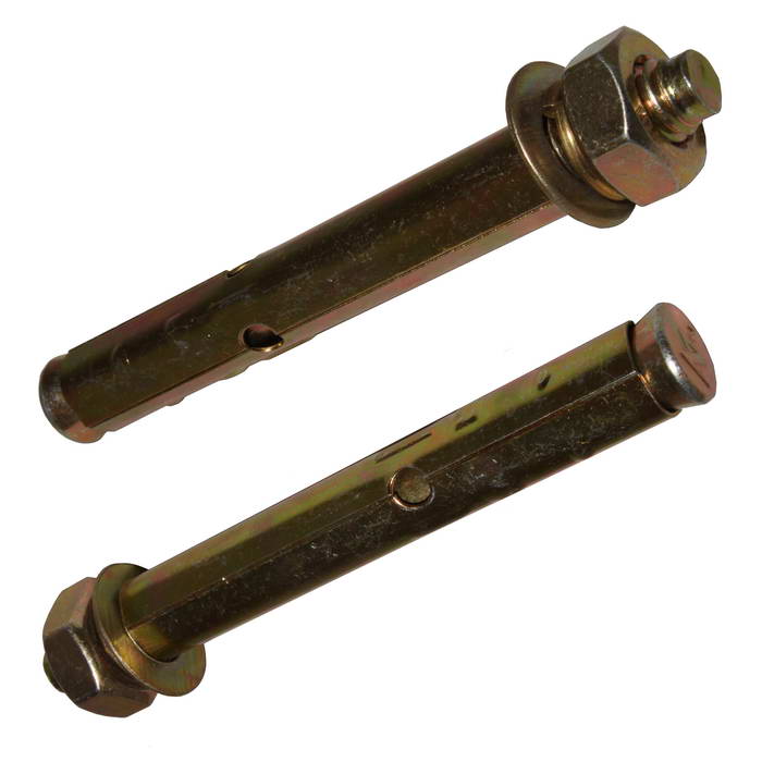 Анкерный болт с гайкой RUICHI, 10х60 мм, сталь углеродистая оцинкованная, цвет желтый
