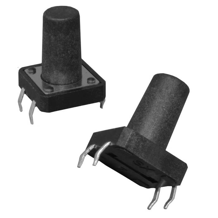 Тактовая кнопка RUICHI KAN1211-1501B, 12x12x15 мм, OFF-(ON), 50 мА, 12 В, 100 мОм