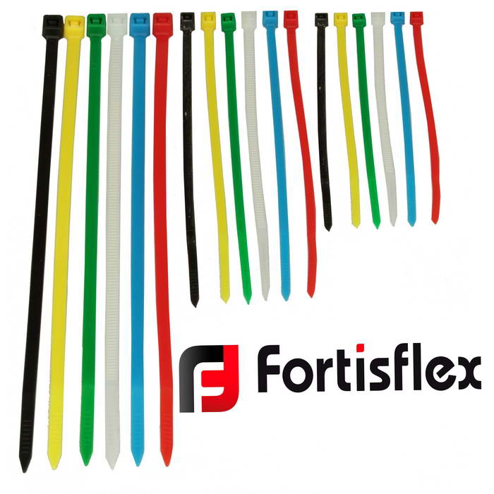 Стяжка нейлоновая FortisfIex КСС 3х150, белая, 100 шт в упаковке
