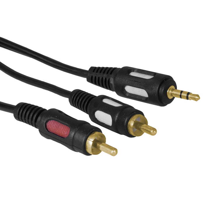 Аудио-видео шнур RUICHI Stereo 3,5 мм - 2 RCA, 5 м, GOLD