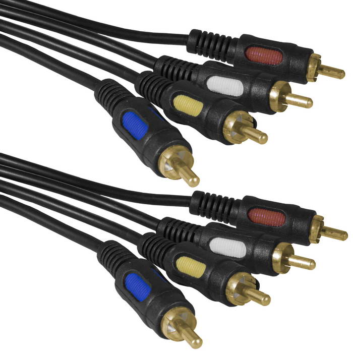 Аудио-видео шнур RUICHI 4 RCA - 4 RCA, 3 м, GOLD