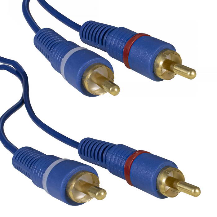 Аудио-видео шнур RUICHI 2 RCA - 2 RCA, 1.5 м, синий