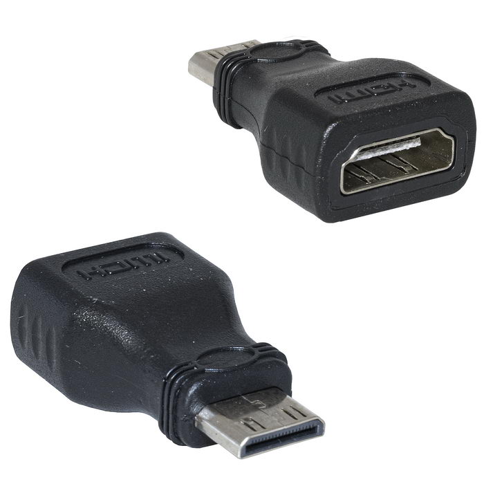 Переходник кабельный RUICHI HDMI (F)-mini HDMI (M), прямой, цвет чёрный