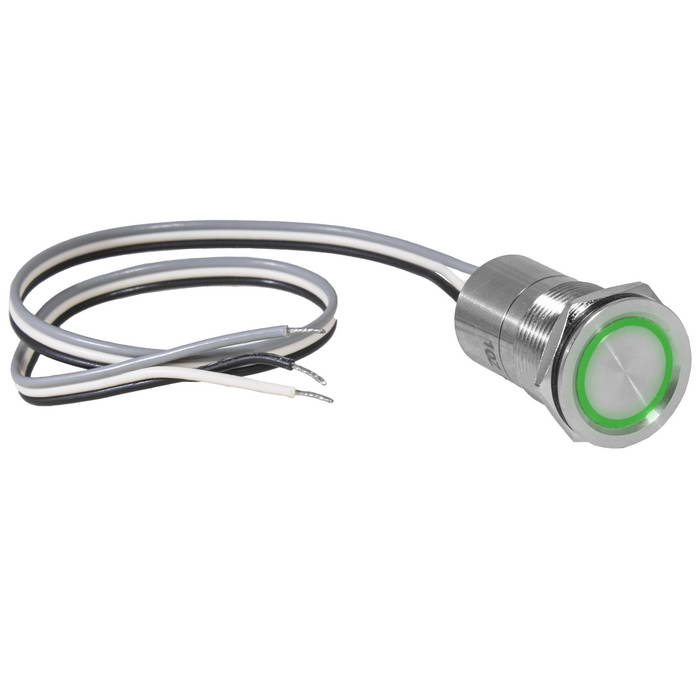 Кнопка сенсорная с подсветкой, с фиксацией  RUICHI TS25-11ZC/G/S off-on, М25, IP68,  нержавеющая сталь