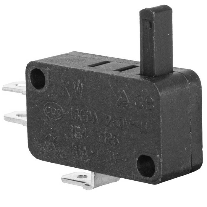 Микропереключатель с удлиненным штоком RUICHI KW7-29, 16х10.5х28 мм, ON-(ON), 3P, 250 В, 5 А, 30 мОм, -25...+85 °C