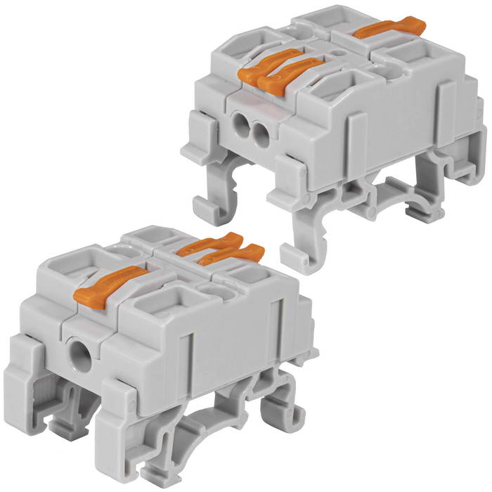 Зажим-клемма RUICHI СМК 6412-R, 2 контакта, 24 А, 450 В, на DIN-рейку, корпус PA66