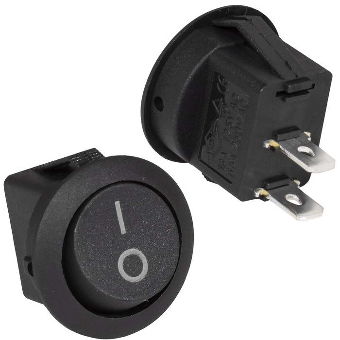 Клавишный переключатель RUICHI RS-101-8C, ON-OFF, черный
