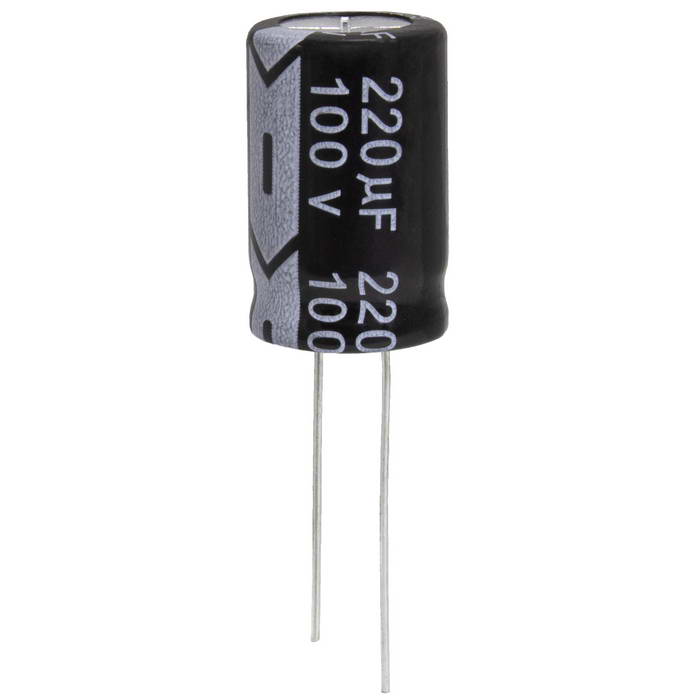 KM221M2ABKJ1321VBK JWCO Конденсатор электролитический радиальный, 220 мкФ, 100 В,    13х21 мм, -40…+105 °C, наработка 2000 часов