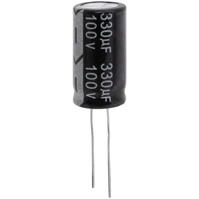 KM331M2ABKJ1326VBK JWCO Конденсатор электролитический радиальный, 330 мкФ, 100 В,        13х26 мм, -40…+105 °C, наработка 2000 часов