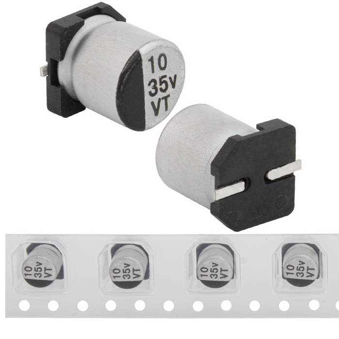 EVT035ADA100M0554 JWCO Конденсатор электролитический SMD, 10 мкФ, 35 В, 5х5.4 мм, -55…+105 °C, наработка 2000 часов