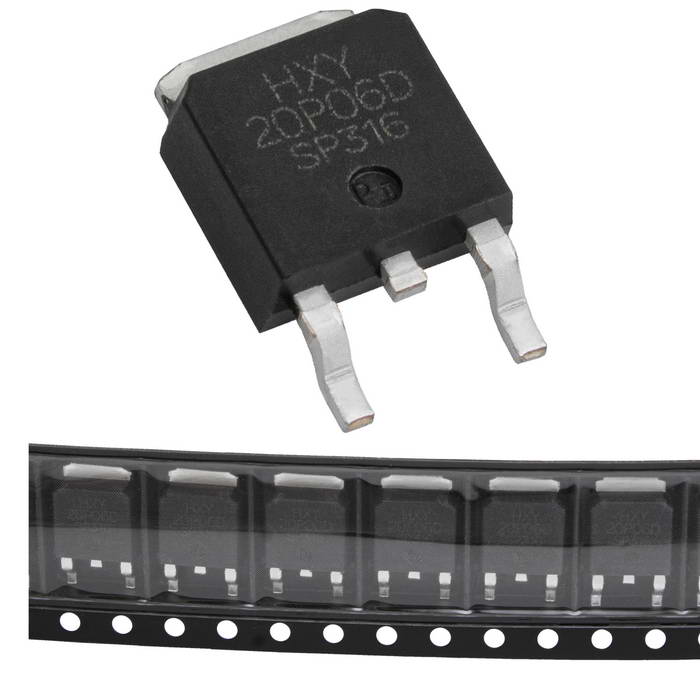 IRFR5305TRPBF HXY полевой транзистор (MOSFET), P-канал, -60 В, -20 А, 72 мОм, 48 нКл, TO-252 (DPAK)