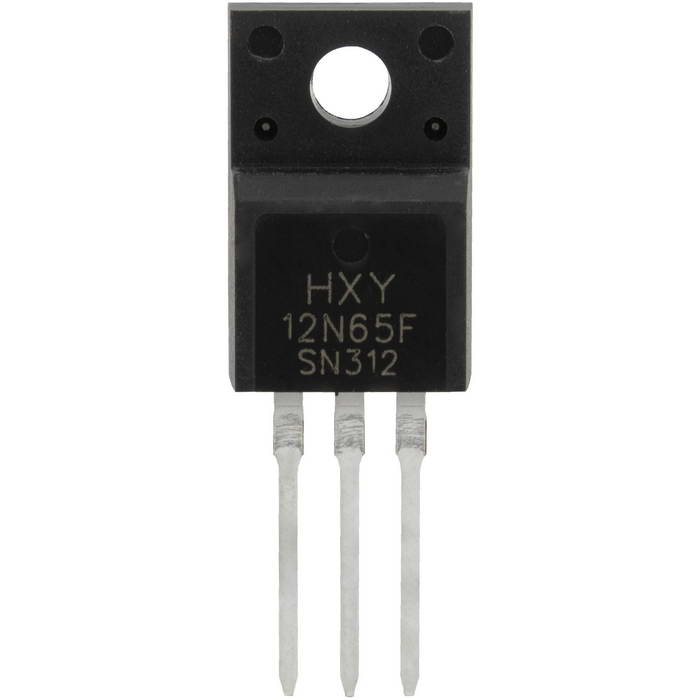 12N65, полевой транзистор (MOSFET) HXY, N-канал, 650 В, 12 А, 0.8 Ом, 40 нКл, корпус TO-220F