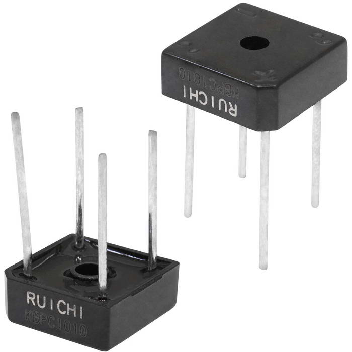 Диодный мост однофазный RUICHI KBPC806, 600 В, 8 А, выводы под пайку, корпус KBPC-8