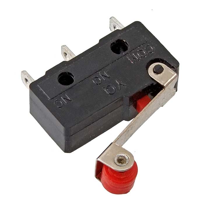 Микропереключатель с роликовым рычагом RUICHI SM5-05N-115-G45, ON-(ON) SPDT 3P, 3 А, 250 В