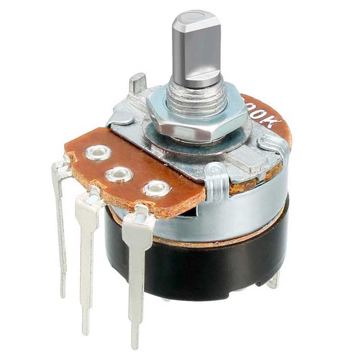 Потенциометр поворотный RUICHI WH138-4 F, 250 кОм, 0,2 Вт, угол поворота 300°±10°