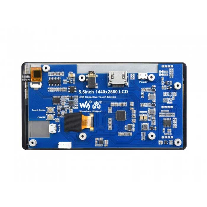 5.5-дюймовый емкостный сенсорный ЖК-дисплей Waveshare для Raspberry Pi, 5.5inch  1440x2560 LCD, интерфейс HDMI, IPS экран, разрешение 1440x2560