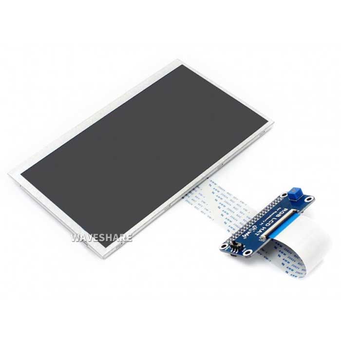 7-дюймовый дисплей для Raspberry Pi Waveshare, 7inch DPI LCD, разрешение 1024x600,  интерфейс DPI, IPS, без тачскрина