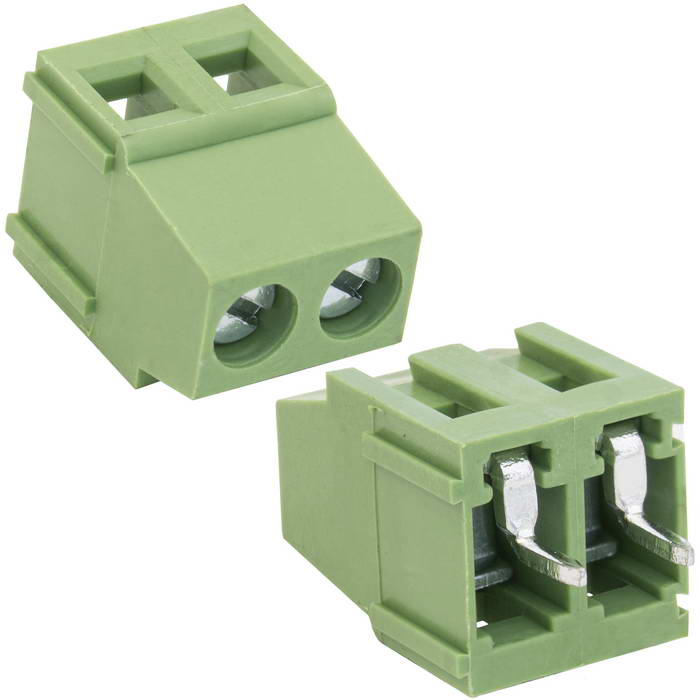 Винтовой модульный клеммный блок RUICHI RG500-5.0-02P ( DG500-5.0-02P / GT500-5.0-02P ),  на плату, 2 контакта, шаг 5.00 мм