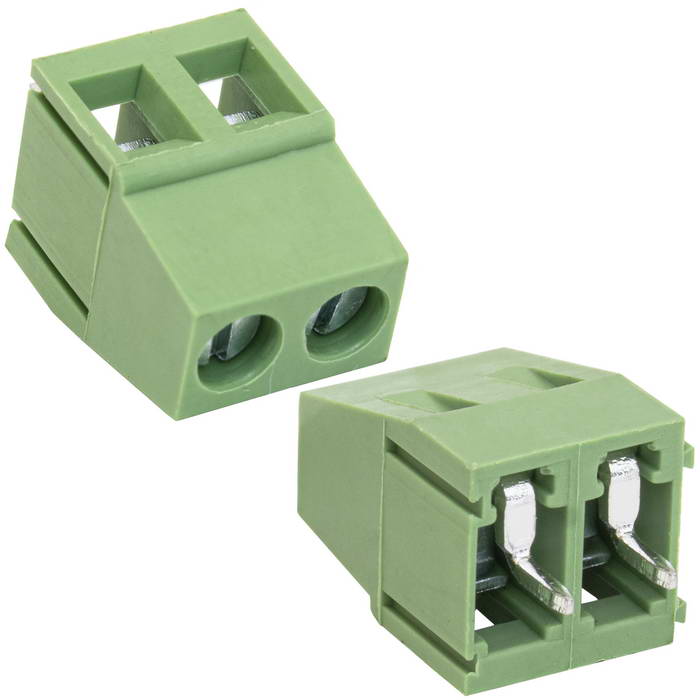 Винтовой модульный клеммный блок RUICHI RG128-5.0-02P ( DG128-5.0-02P / GT128-5.0-02P ),  на плату, 2 контакта, шаг 5.00 мм