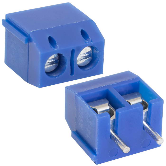 Винтовой модульный клеммный блок RUICHI RG301-5.0-02P ( DG301-5.0-02P / GT301-5.0-02P ),  на  плату, 2  контакта, шаг 5.00 мм