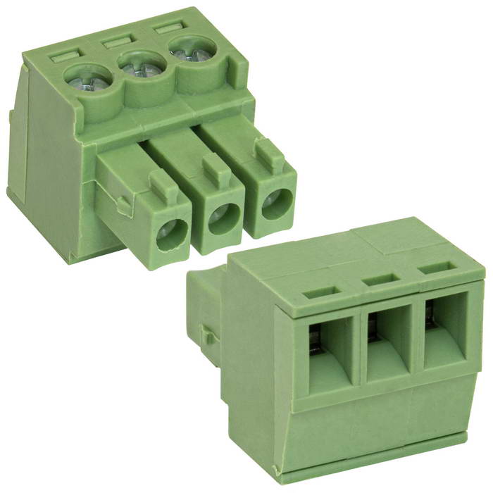 Разъемный клеммный блок на кабель RUICHI 15ERGK-3.5-03P ( 15EDGK-3.5-03P / 15EGTK-3.5- 03P ), розетка (F), 3 контакта, шаг 3.50 мм