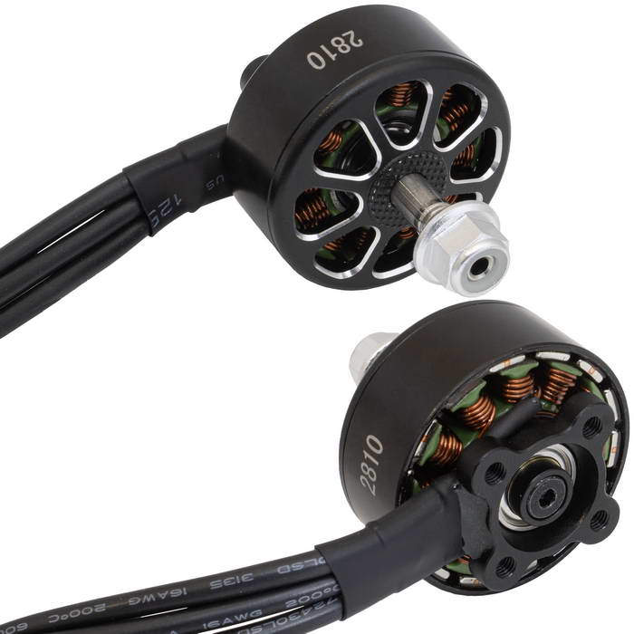 Электродвигатель бесщеточный RUICHI 2810 1200-RH, 1200 kV, диаметр вала с резьбой M5,  гайка с прессшайбой, цвет черный