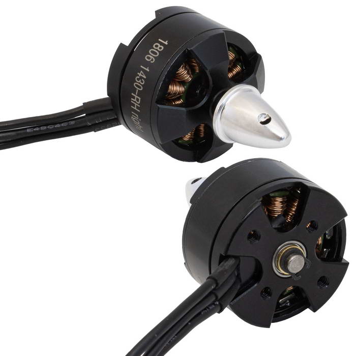 Электродвигатель бесщеточный RUICHI 1806 1430-RH, 1430 kV, диаметр вала с резьбой M5,  правое  направление резьбы, цвет черный/серебряный