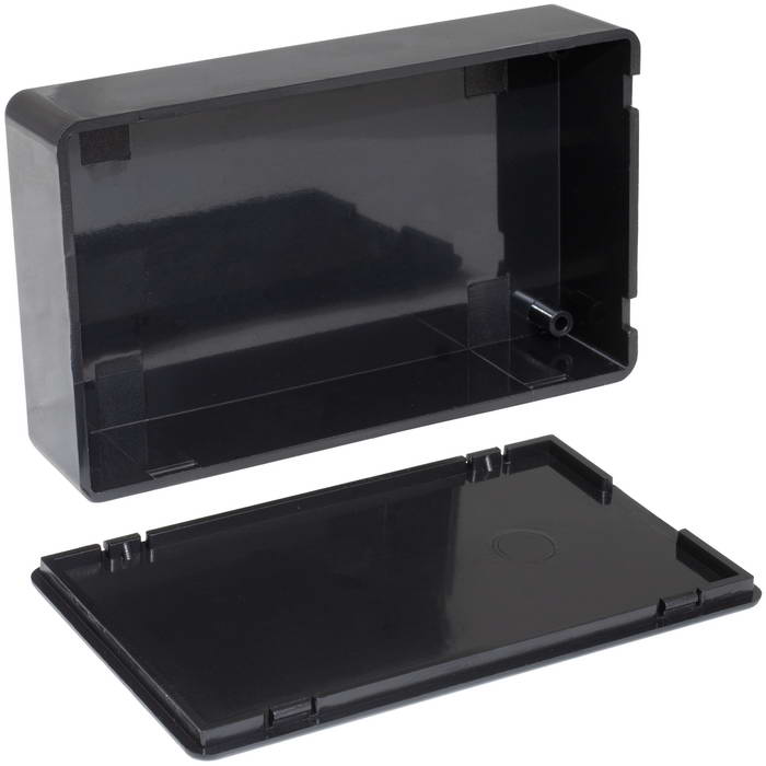 Пластиковый корпус RUICHI Z1006025B (100x60x25 мм), черный, с крышкой, ABS