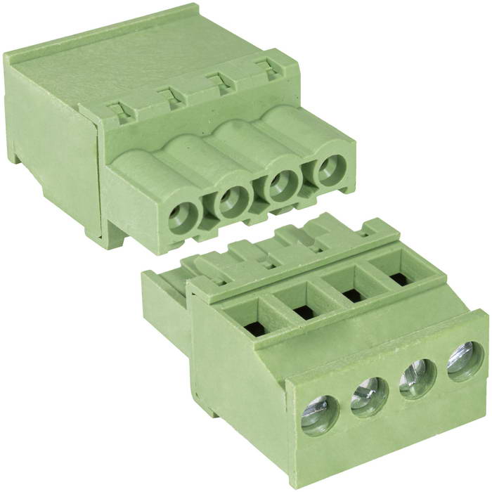 Разъемный клеммный блок на кабель RUICHI 2ERGKA-5.0-04P ( 2EDGKA-5.0-04P / 2EGTKA-5.0- 04P ), розетка (F), 4 контакта, шаг 5.00 мм