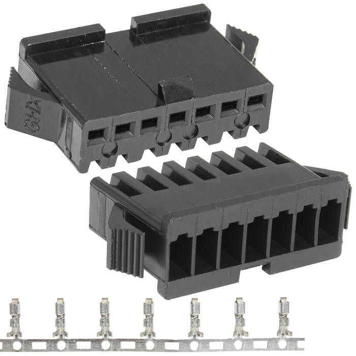 Разъем питания низковольтный RUICHI SM-7F 2.54mm + Terminal, гнездо, с контактами