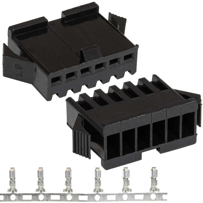 Разъем питания низковольтный RUICHI SM-6F 2.54mm + Terminal, гнездо, с контактами