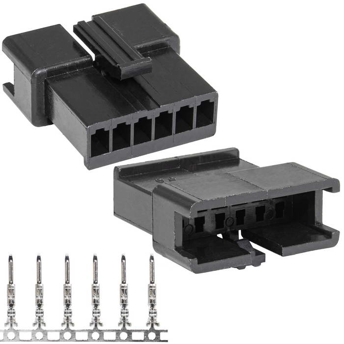 Разъем питания низковольтный RUICHI SM-6M 2.54mm + Terminal, вилка, с контактами