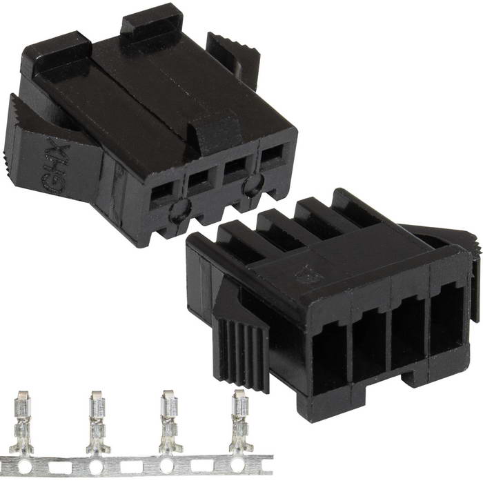 Разъем питания низковольтный RUICHI SM-4F 2.54mm + Terminal, гнездо, с контактами