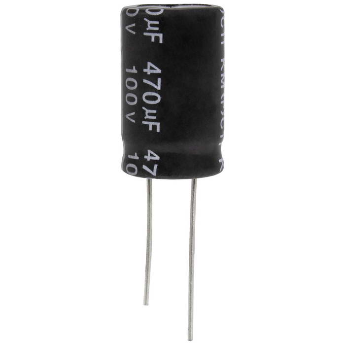 KM471M2ABKJ1625VBK JWCO Конденсатор электролитический радиальный, 470 мкФ, 100 В,      16х25 мм, -40…+105 °C, наработка  2000 часов