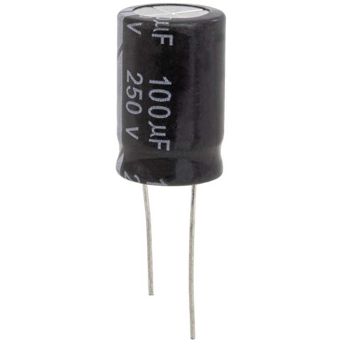 KM101M2EBKJ1625VBK JWCO Конденсатор электролитический радиальный, 100 мкФ, 250 В,  16х25 мм, -25…+105 °C,  наработка 2000 часов