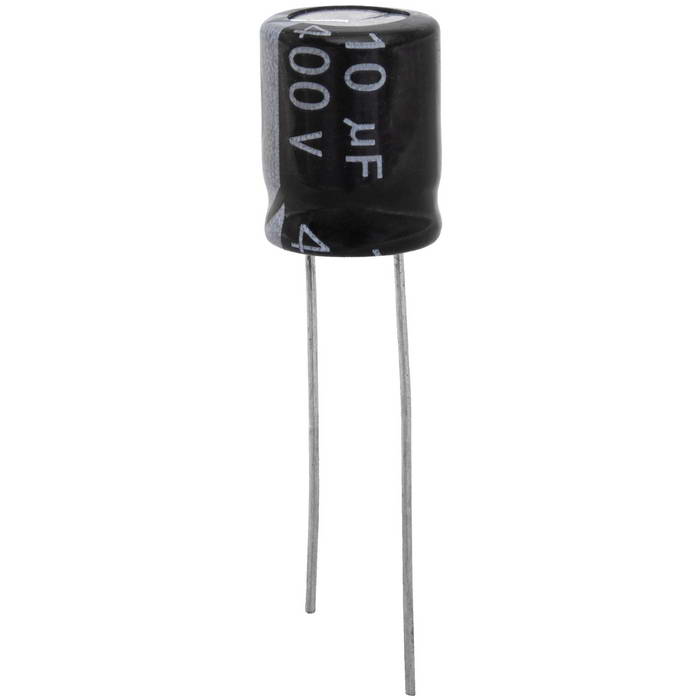 KM100M2GBKJ1013VBK JWCO Конденсатор электролитический радиальный, 10 мкФ, 400 В, 10х13 мм, -25…+105 °C,  наработка 2000 часов