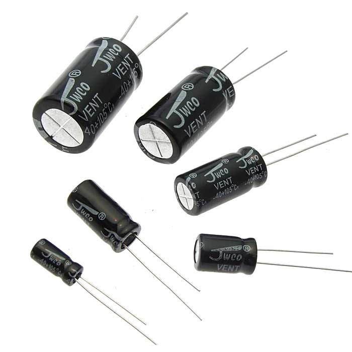 KM222M1JBKJ1835VBK Электролитический конденсатор алюминиевый радиального типа  JWCO, 2200 мкФ, 63 В, 105 °C, 18x35 мм