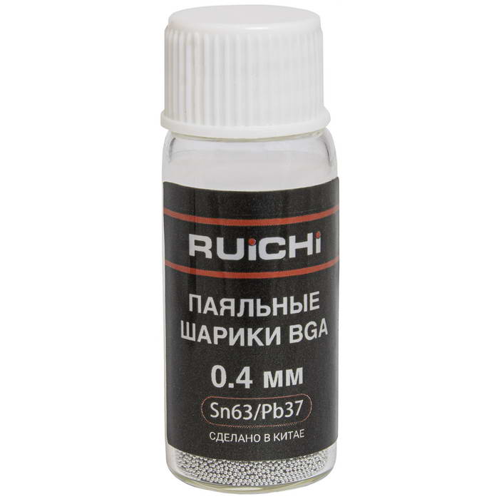 Шарики для реболлинга BGA RUICHI SB-SN63PB37-D040-Q25K, 0.4 мм, Sn63/Pb37, 25000 шт