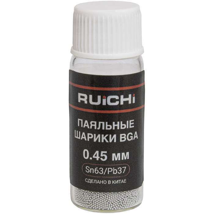 Шарики для реболлинга BGA RUICHI SB-SN63PB37-D045-Q25K, 0.45 мм, Sn63/Pb37, 25000 шт
