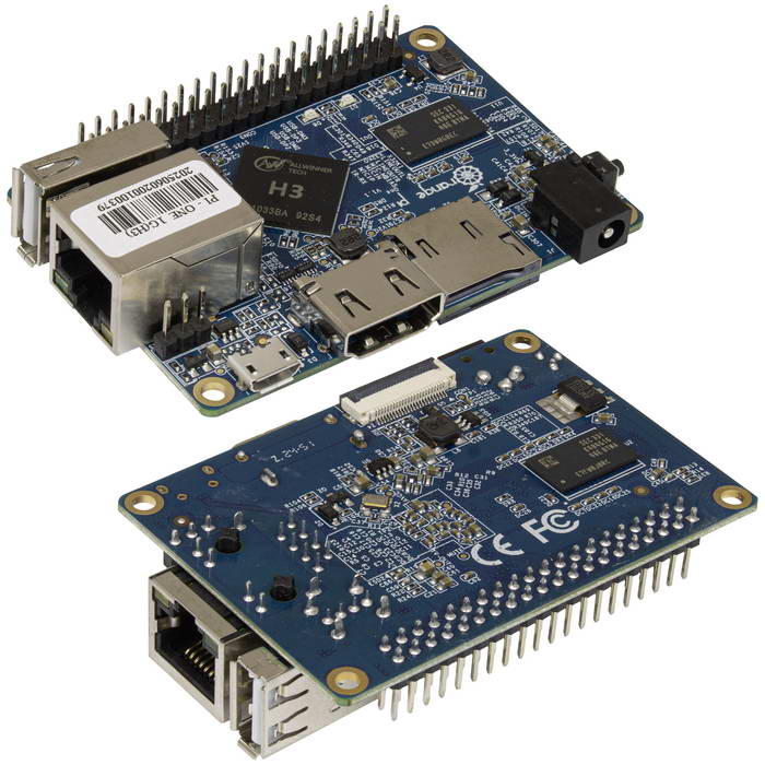 Одноплатный компьютер Orange Pi One, четырёхъядерный процессор 1,2 ГГц, 512 МБ ОЗУ