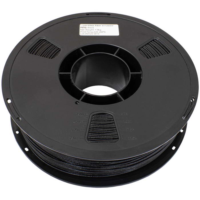Филамент для 3D-принтера RUICHI PETG-GF-1.75-BLK-1KG, PETG c добавлением стекловолокна,   катушка 1 кг, 1.75 мм, черный