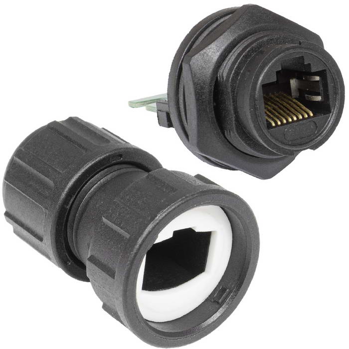 Герметичный круглый разъем для кабеля RUICHI, RJ45B-C-02, байонетное соединение