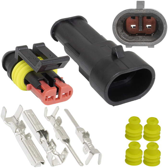 SuperSeal 1.5, 2PIN MF, RUICHI Комплект разъёмов, 24 В, 2 конт., IP66