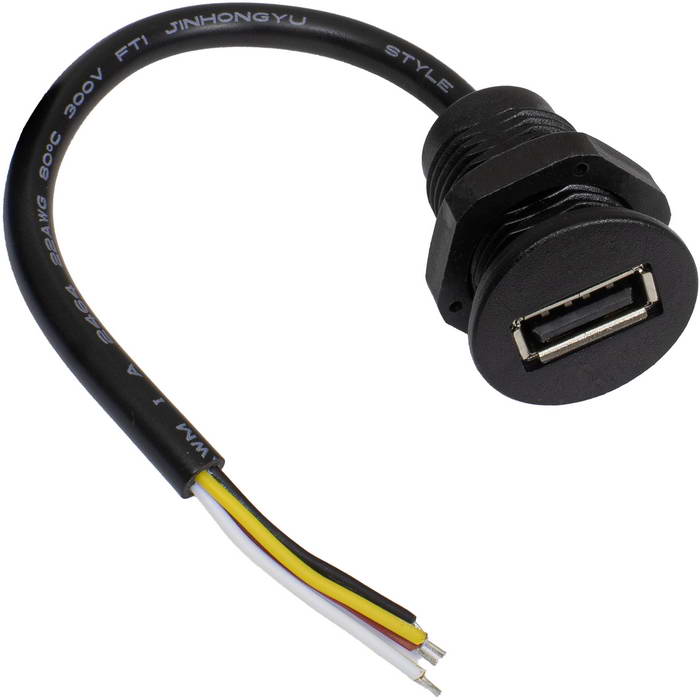 Разъём USB-4Pin M18 RUICHI, длина кабеля 150 мм, 4 контакта